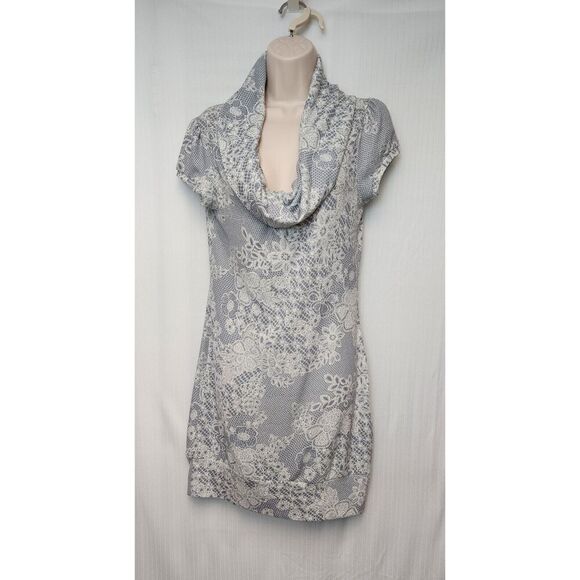 Decree Gray Lace Print Cowl Neck Dress Size Large - Picture 4 of 8